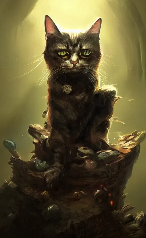 Image similar to magic cat, dynamic lighting, photorealistic fantasy concept art, trending on art station, stunning visuals, terrifying, creative, cinematic