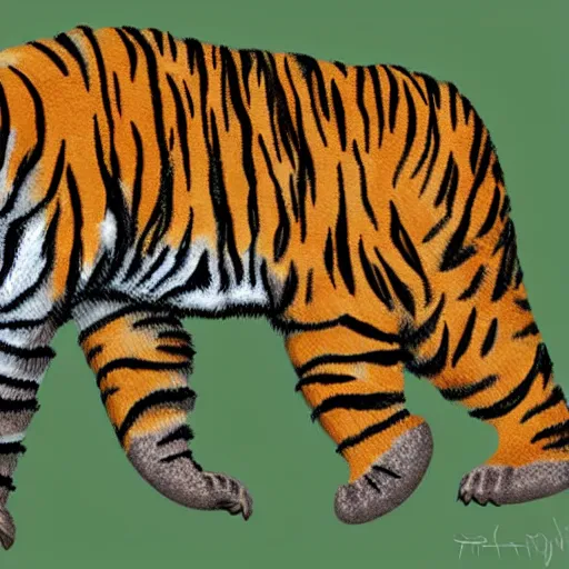 Prompt: Tiger Bear hybrid, digital art