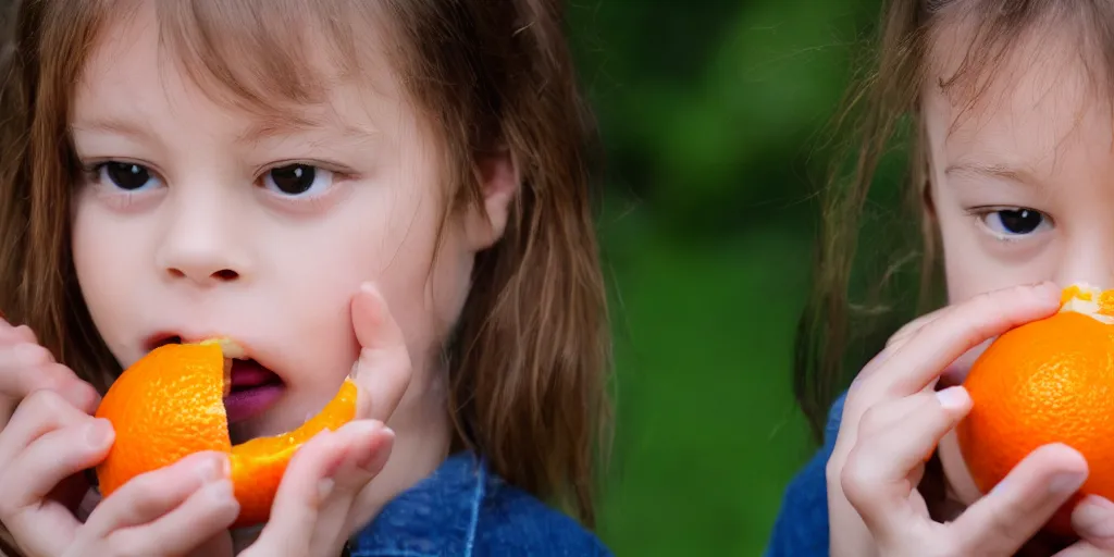 Prompt: angel eating an orange, sharp focus, clear, hd, 4 k