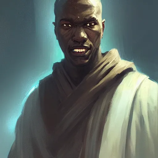 Prompt: portrait of a man by greg rutkowski, deji skywalker from star wars expanded universe, wearing jedi robes, he is about 2 0 years old, highly detailed portrait, digital painting, artstation, concept art, smooth, sharp foccus ilustration, artstation hq