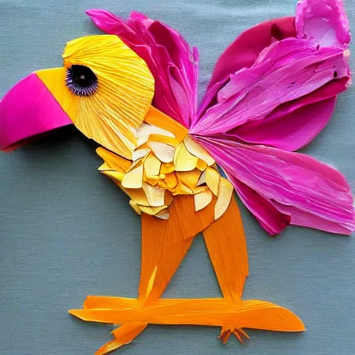 Image similar to bird made out of flower petals