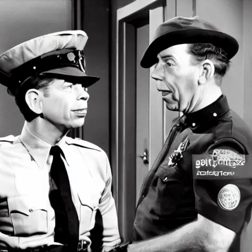 Prompt: andy taylor from the andy griffith show makes barney fife get a new job