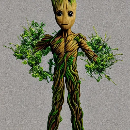 Image similar to groot but as a flower