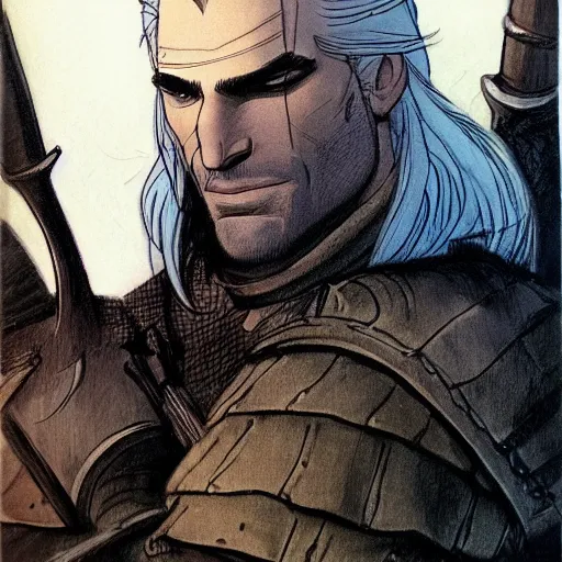 Image similar to geralt of rivia by glen keane