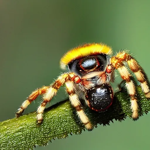 Image similar to Hybrid of a spider and a bee