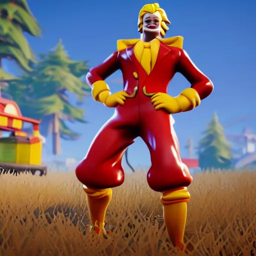 Prompt: ronald mcdonald model in fortnite