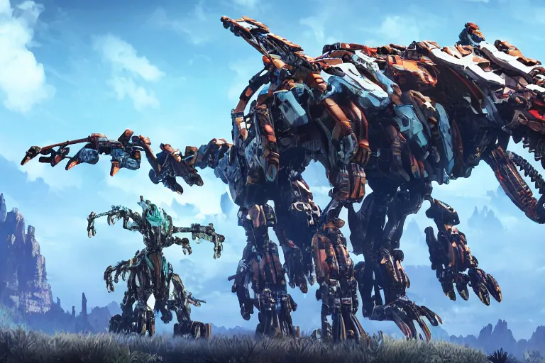 Image similar to clawstrider machine mecha animal beast robot of horizon forbidden west horizon zero dawn bioluminiscence global illumination ray tracing hdr fanart arstation by sung choi and eric pfeiffer and gabriel garza and casper konefal