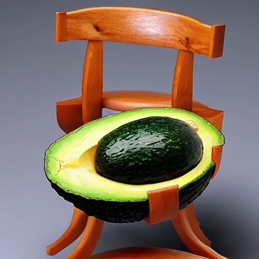 Image similar to an avocado chair, 8 k, high definition, extremely detailed, photo - realistic