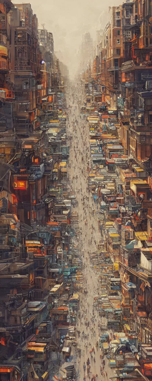 Image similar to bustling streets by Mikael Widegren on artstation