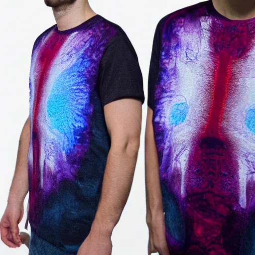 Image similar to a t shirt with a reaction - diffusion design