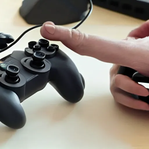 Image similar to a controller using a human as a controller to play a video game