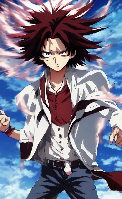 Image similar to Anime key visual of a young boy with thunder powers, Illustrated by Kohei Horikoshi, high quality face, detailed eyes, big eyes, official media, 8k, anime, detailed, HD