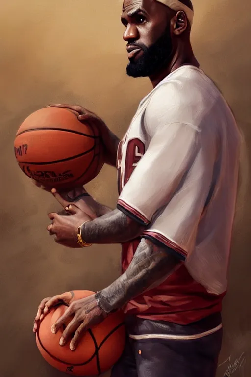 Lebron james holding on sale basketball