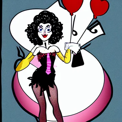 Image similar to dr. Frank n furter!! as a cute Betty boop cartoon