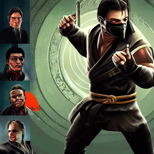 Prompt: quentin tarantino in the video game mortal kombat