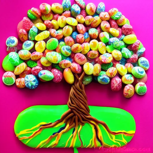 Image similar to the tree of life made up of candy