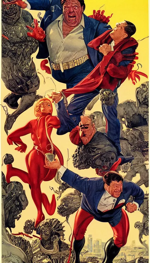 Image similar to ron desantis as a pathetic villain. portrait by clyde caldwell and jean giraud and anton otto fischer and john philip falter and will eisner and gil elvgren