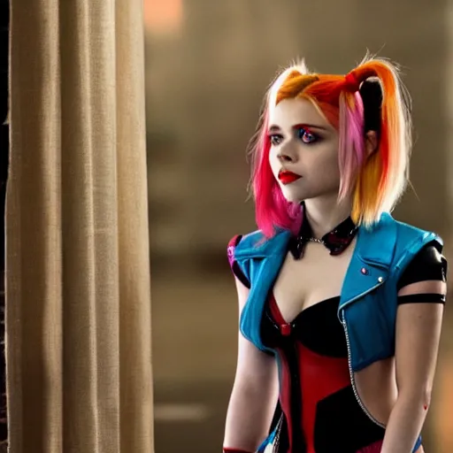 Image similar to Chloe Grace Moretz as Harley Quinn.
