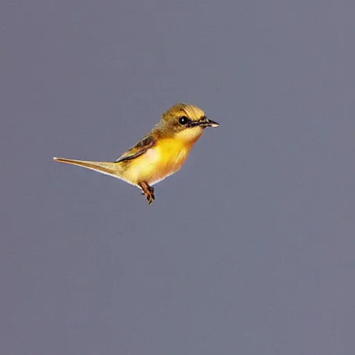 Prompt: a tiny bird flying out of an ear