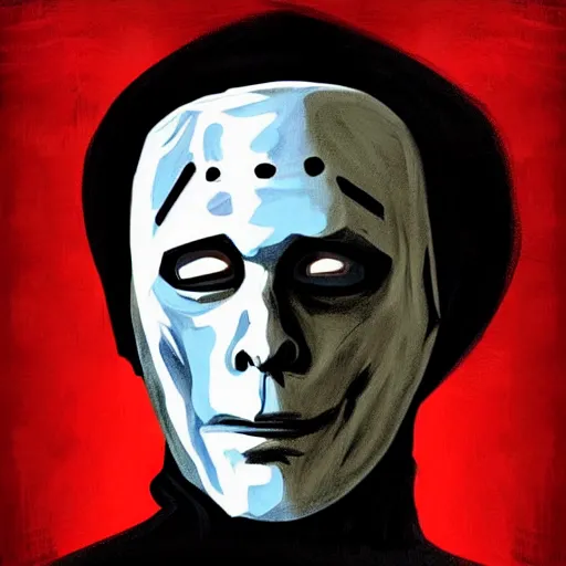 Image similar to “ Michael Myers from Halloween, digital painting”