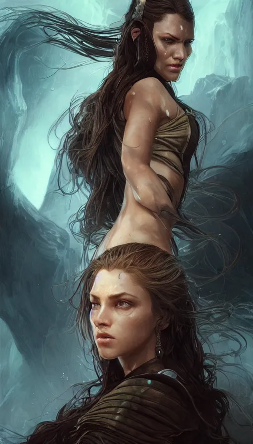 Image similar to furious gorgeous woman, lord of the rings, cyberpunk, posessed, matrix, fibonacci, sweat drops, insane, intricate, highly detailed, digital painting, artstation, concept art, smooth, sharp focus, illustration, Unreal Engine 5, 8K, art by artgerm and greg rutkowski and alphonse mucha