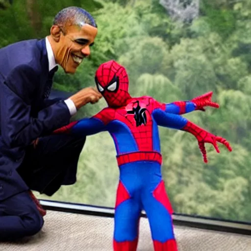 Image similar to obama as spider man