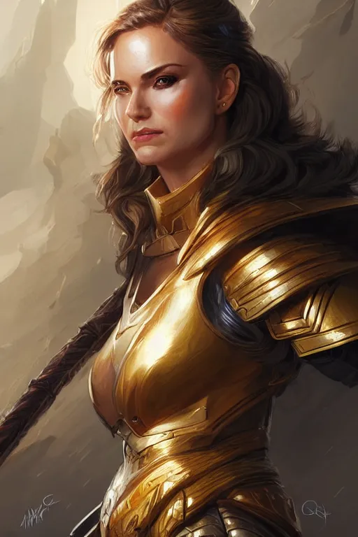 Image similar to amazon valkyrie athena, d & d, fantasy, portrait, highly detailed, headshot, digital painting, trending on artstation, concept art, sharp focus, illustration, art by artgerm and greg rutkowski and magali villeneuve