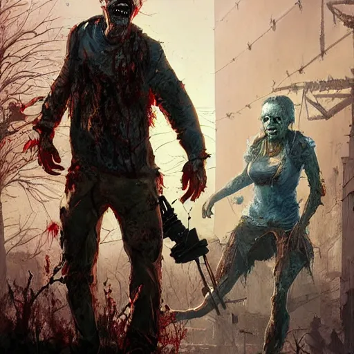 Image similar to zombies friends tv show geog darrow greg rutkowski