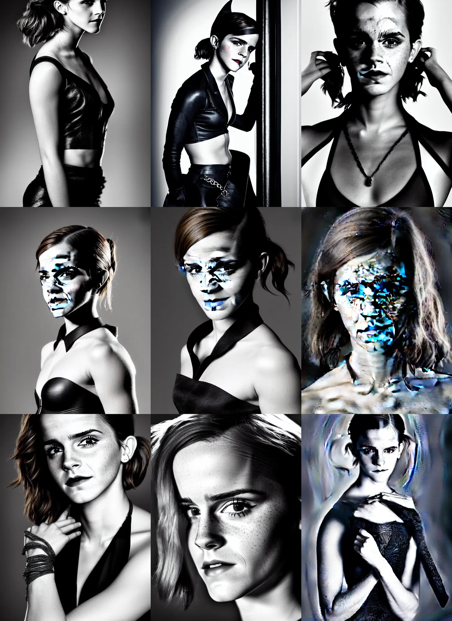 Prompt: a professional photograph of emma watson at catwoman in the style of petter hegre, sharp details, studio lighting