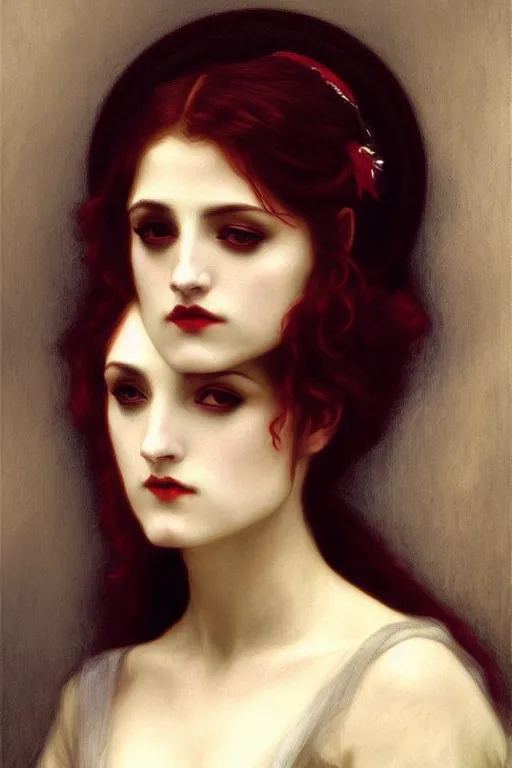 Image similar to edwardian vampire, painting by rossetti bouguereau, detailed art, artstation