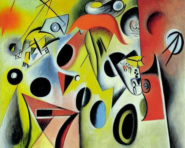 Image similar to a painting by roberto matta