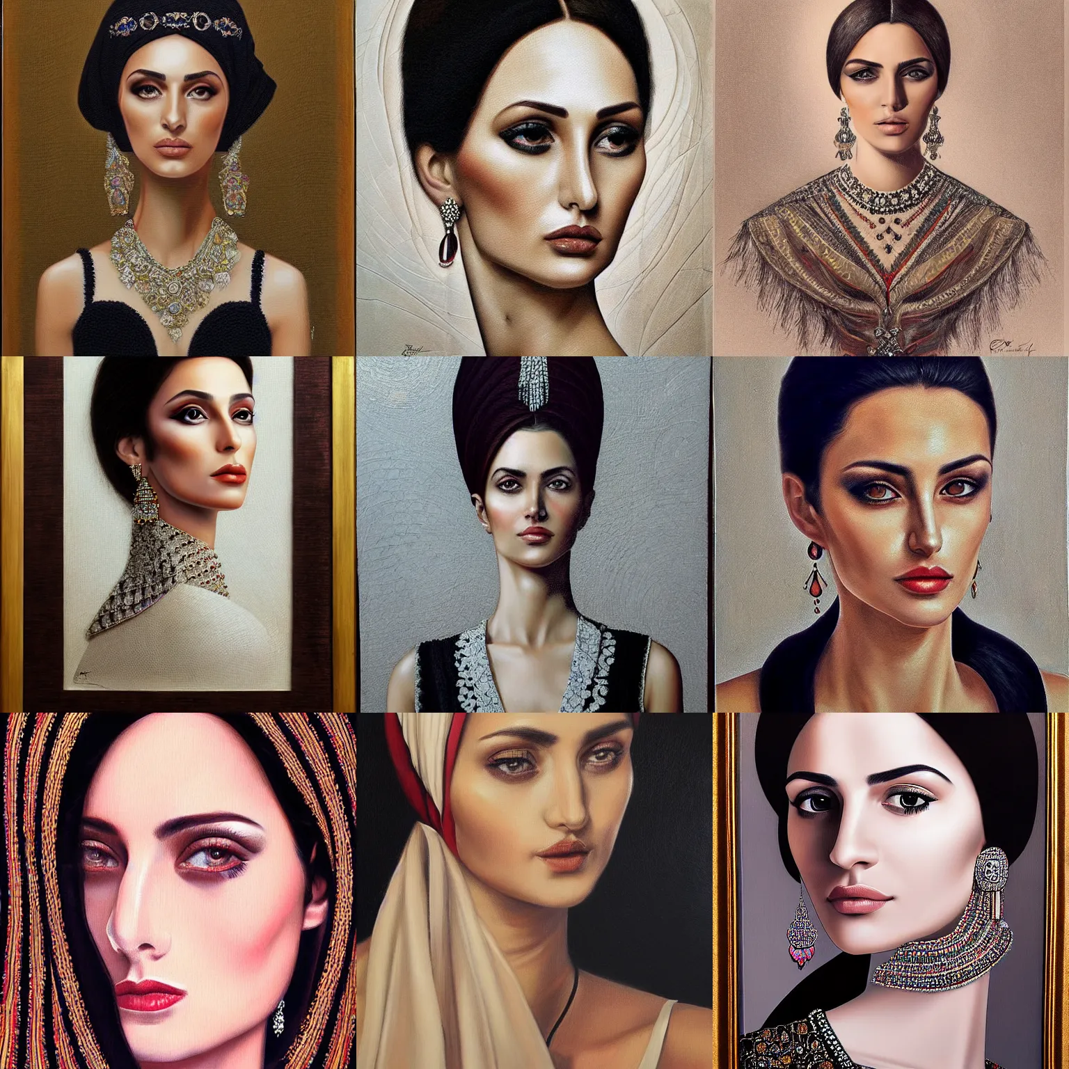 Prompt: portrait of an elegant turkish woman by enis yavuz, hyper realism, intricate detail, symmetric face