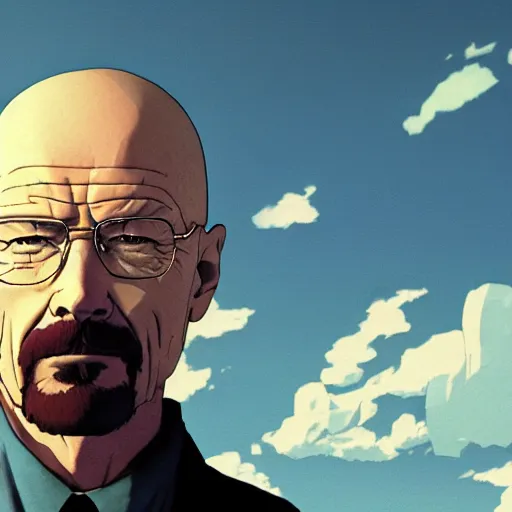 Prompt: Walter White by Makoto Shinkai