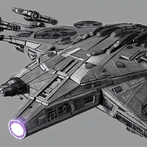 Prompt: the millennium falcon in the style of star fox 64 graphics