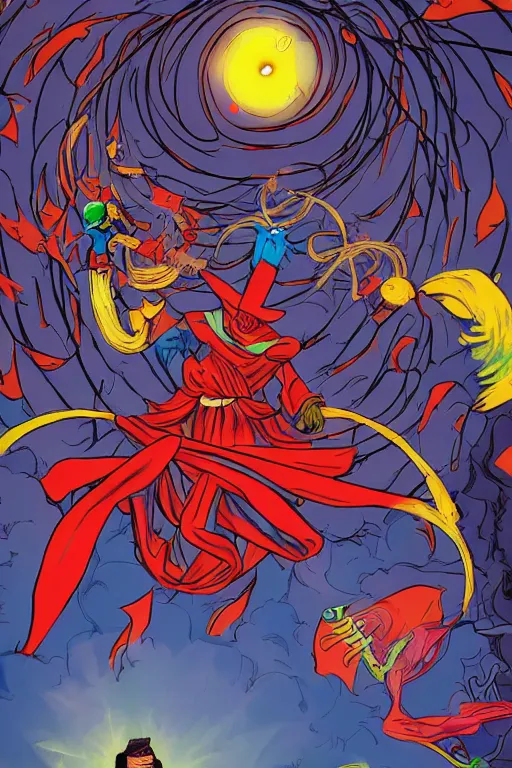 Prompt: the third first image on the scattered absurdity server by Dr seuss and dr strange, very pretty, photorealistic, portal hopping and time warping with reckless abandon