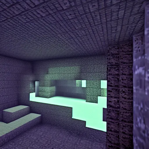 Prompt: atmospheric render of a cave, minecraft, rendered with blender, 4 k