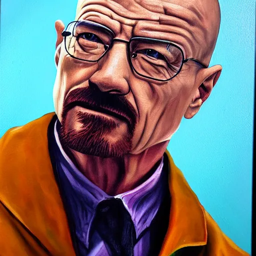 Image similar to Gangster Walter White oil painting