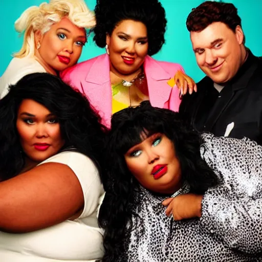 Image similar to lizzo in an 8 0 s sitcom