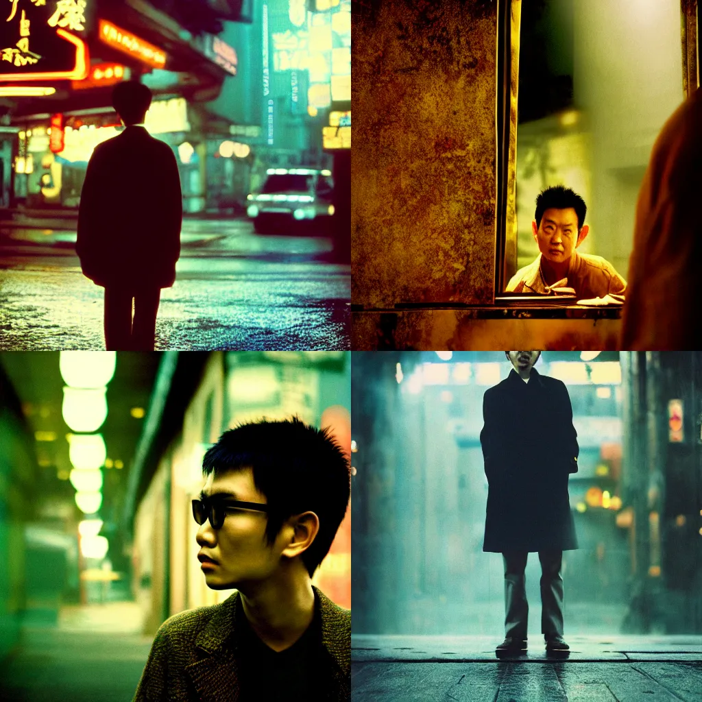 Prompt: a photograph of a character in a scenic environment by wong kar wai, shot on large format film camera, cinematic composition, beautiful lighting, hyper detailed, details, 8 k