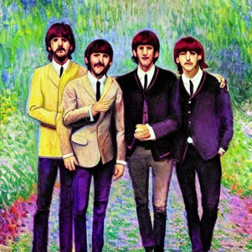 Image similar to the beatles as hilbillies by monet
