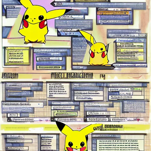 Image similar to Pikachu anatomy chart, detailed, scientific