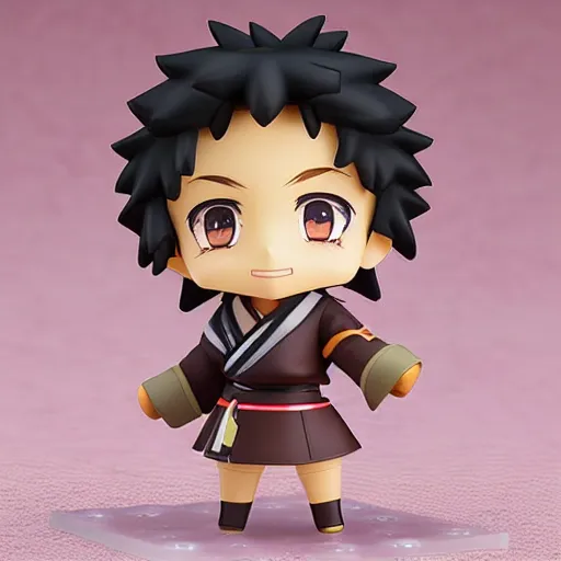 Prompt: cutest cute nendoroid afrosamurai. chibi anime nendoroid. cute. yasuke. brown skinned. african samurai. mini. animeplanet.