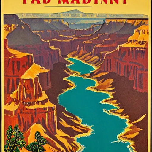 Image similar to 1 9 4 0 s national park poster of grand canyon