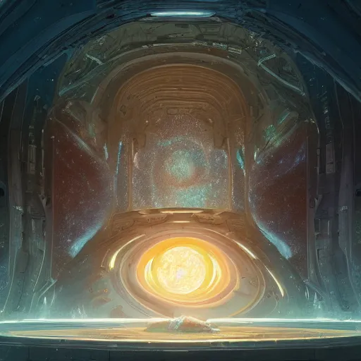 Image similar to a cosmic portal in space that leads to a beautiful world, au naturel, hyper detailed, digital art, trending in artstation, cinematic lighting, studio quality, smooth render, unreal engine 5 rendered, octane rendered, art style by klimt and nixeu and ian sprigger and wlop and krenz cushart