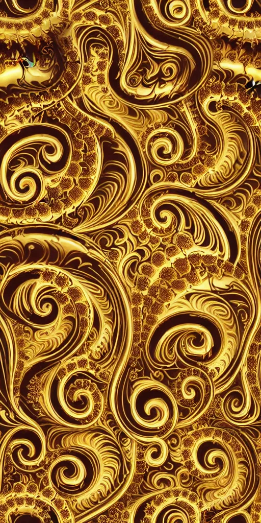 Image similar to the source of future growth dramatic, elaborate emotive Golden Baroque and Rococo styles to emphasise beauty as a transcendental, seamless pattern, symmetrical, large motifs, rainbow syrup splashing and flowing, Palace of Versailles, 8k image, supersharp, spirals and swirls in rococo style, medallions, iridescent black and rainbow colors with gold accents, perfect symmetry, versace medusa logo in centre, bvlgari jewelry, High Definition, photorealistic, masterpiece, 3D, no blur, sharp focus, photorealistic, insanely detailed and intricate, cinematic lighting, Octane render, epic scene, 8K