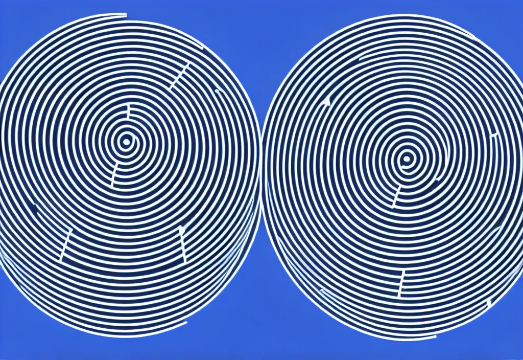 Prompt: diagram of three intersecting spheres with ripples