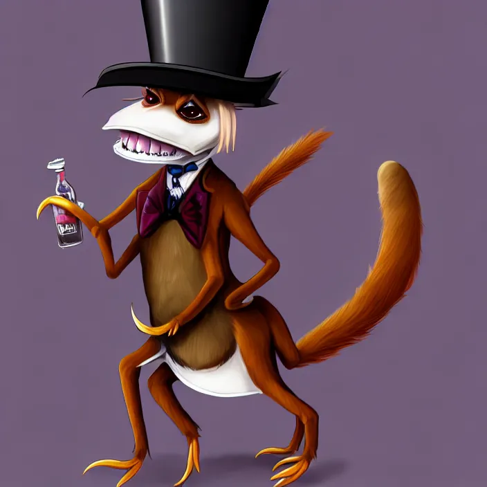 Prompt: an anthropomorphic male cockroach fursona wearing a top hat, furry art, deviantart, artstation, oil on canvas, hd