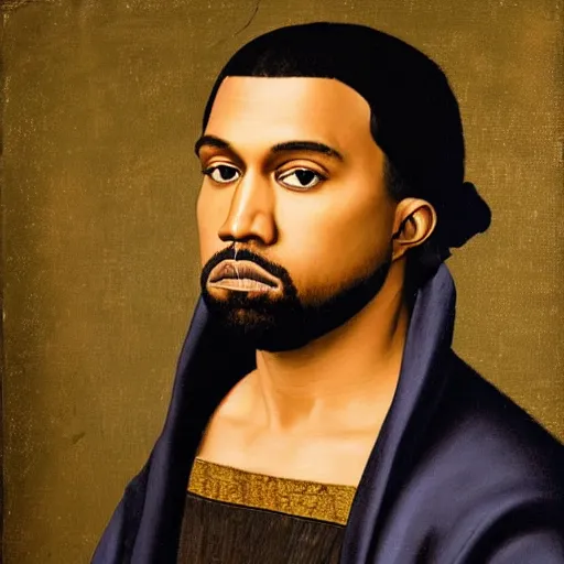 Image similar to A Renaissance portrait painting of Kanye West