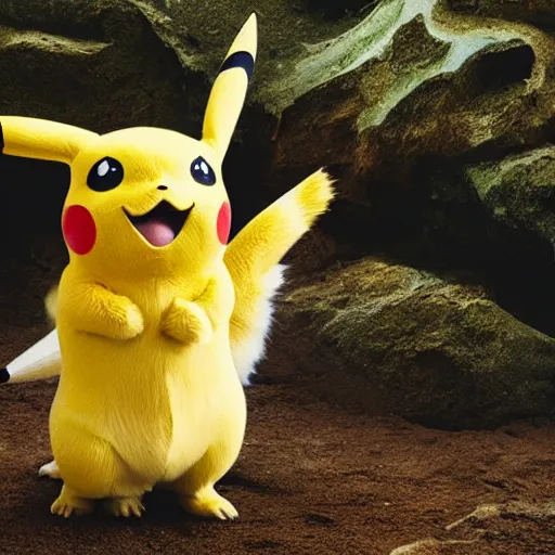 Image similar to national geographic professional photo of pikachu, award winning