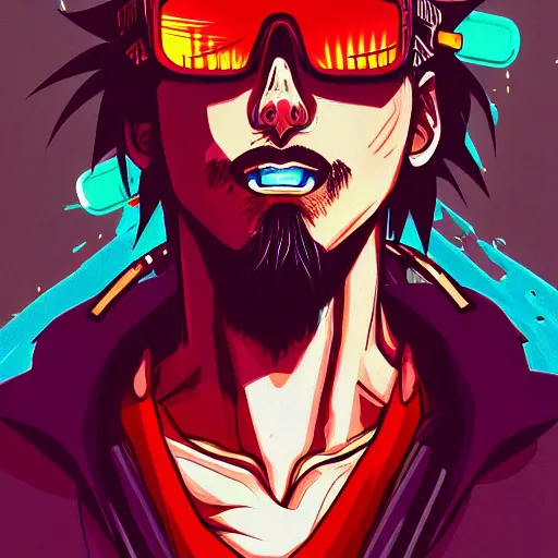 Image similar to a award winning half body portrait of drip goku, outrun, vaporware, shaded flat illustration, digital art, trending on artstation, highly detailed, fine detail, intricate, sensual, elegant, seductive